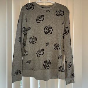 Jack & Jones Grey Rose Patterned Crewneck
